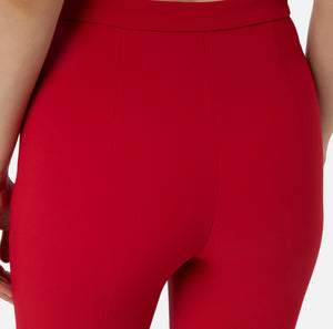 Red high waisted cigarette pants