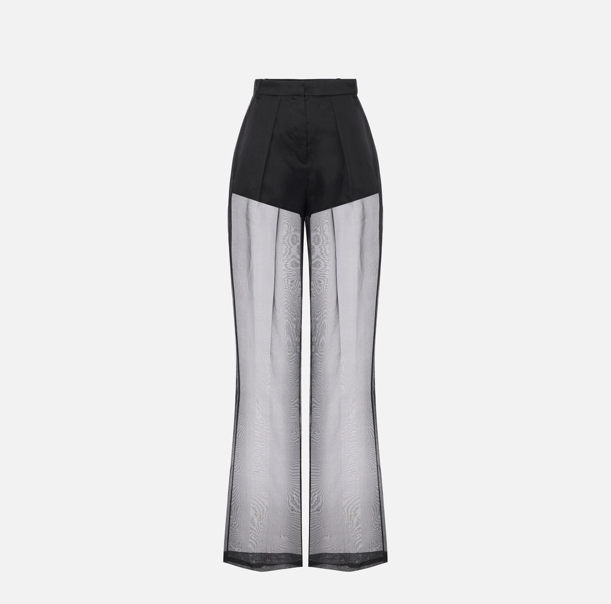 Black organza and satin trousers