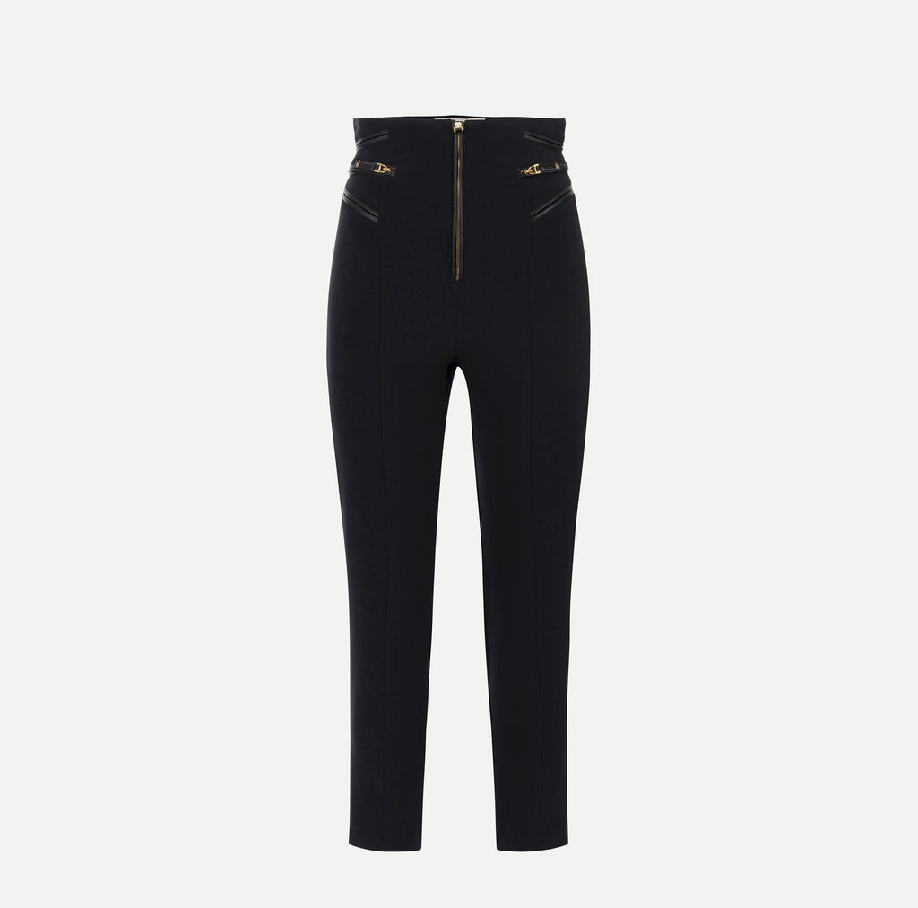 Black trousers with zipper accents