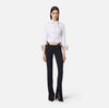 Black low rise pants with crystal embroidery