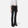 Black low rise pants with crystal embroidery
