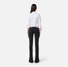 Black low rise pants with crystal embroidery