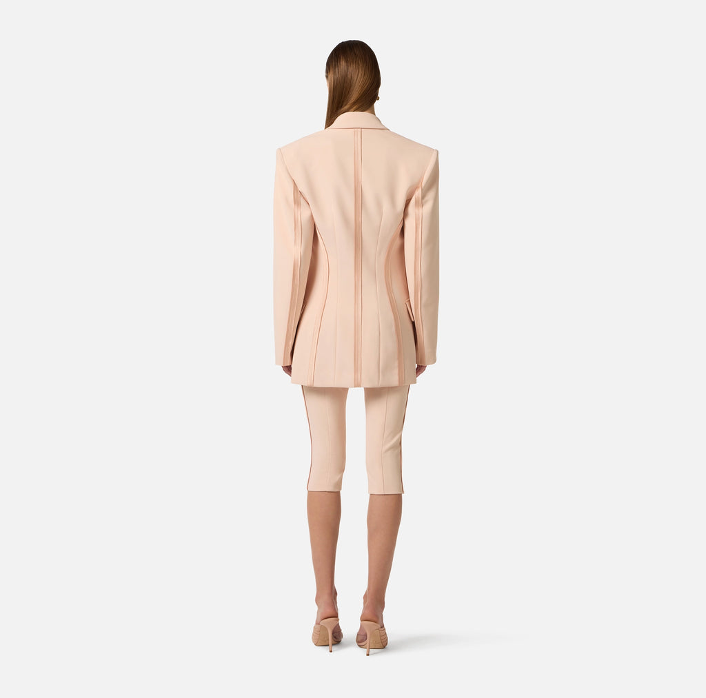 Nude capri slim pants