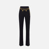 Black straight pants with chain belt