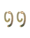 Green pave crystal convertible Luna Earrings