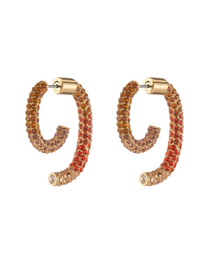 Red pave crystal convertible Luna Earrings