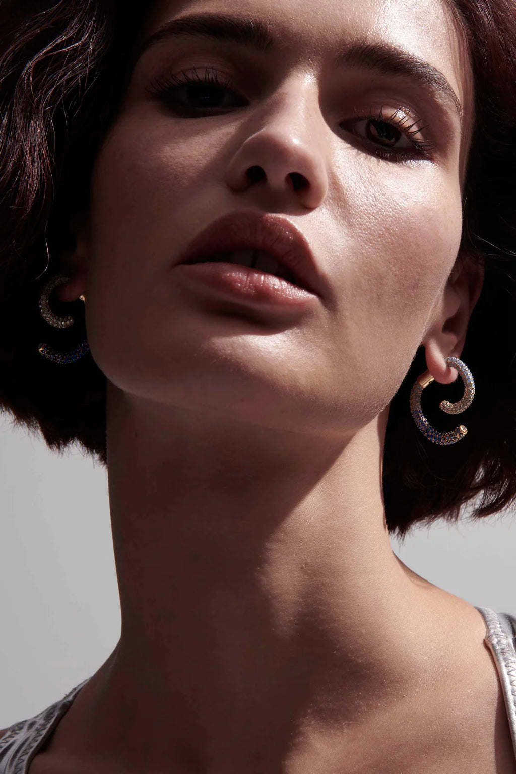 Blue pave crystal convertible Luna Earrings