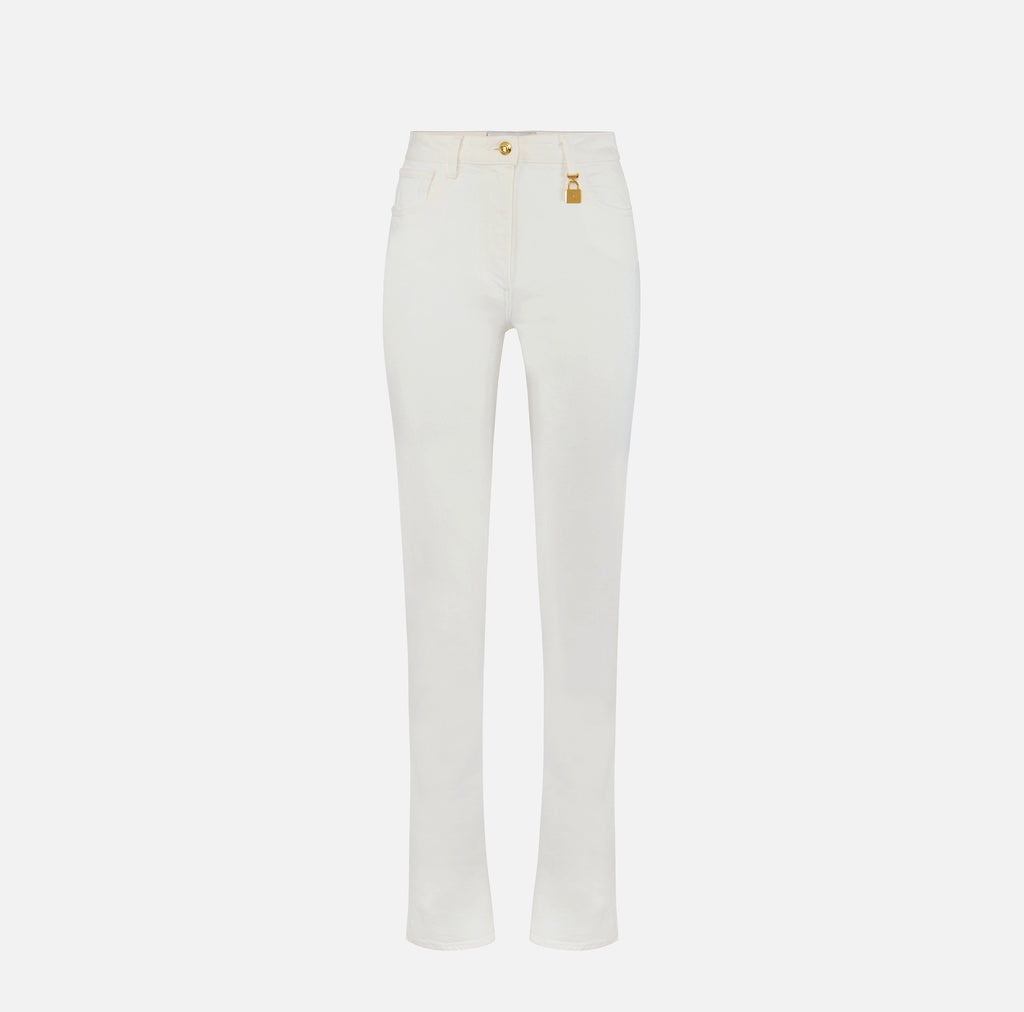 White skinny leg denim trousers