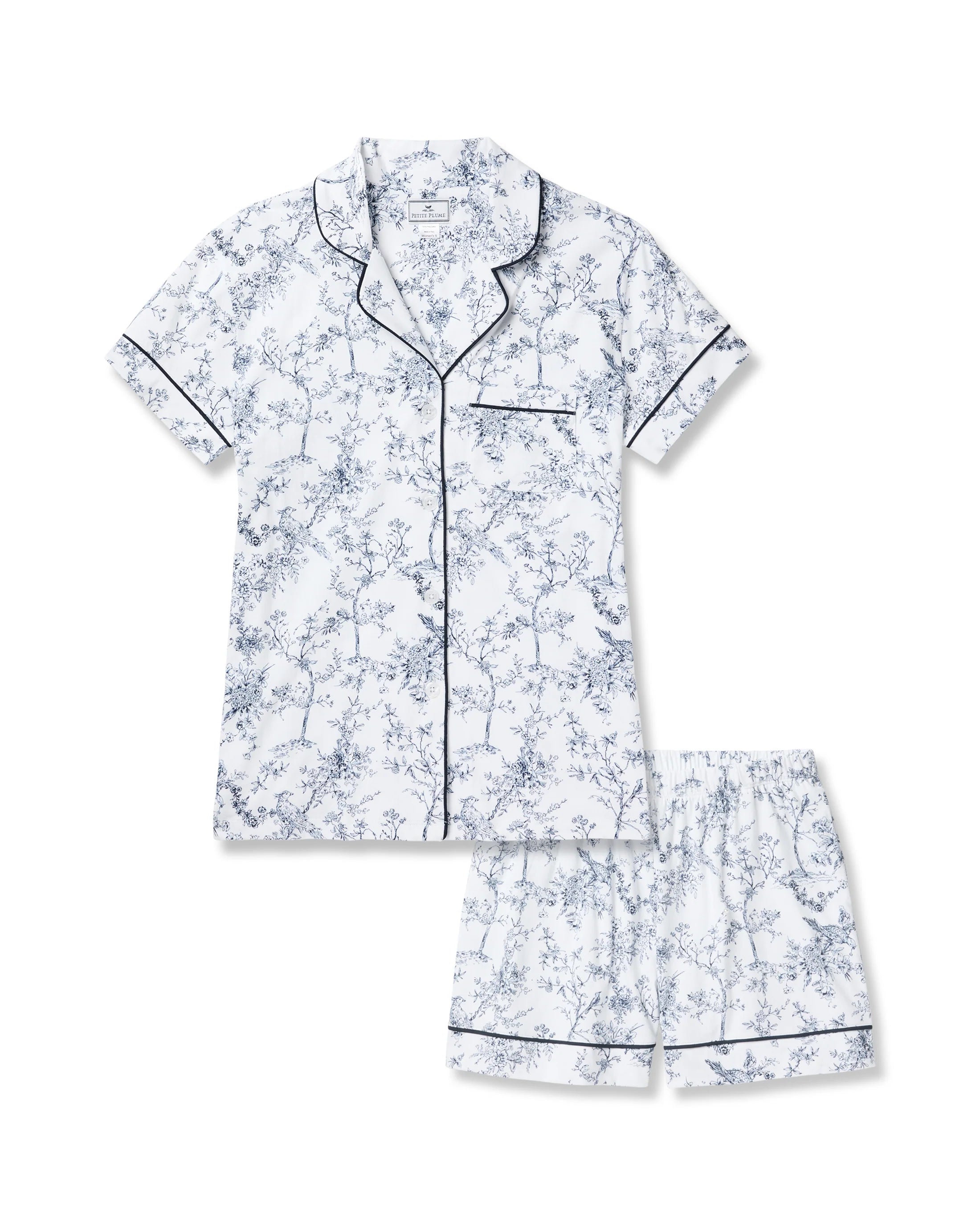 Blue Timeless Toile Pima cotton short pajama set