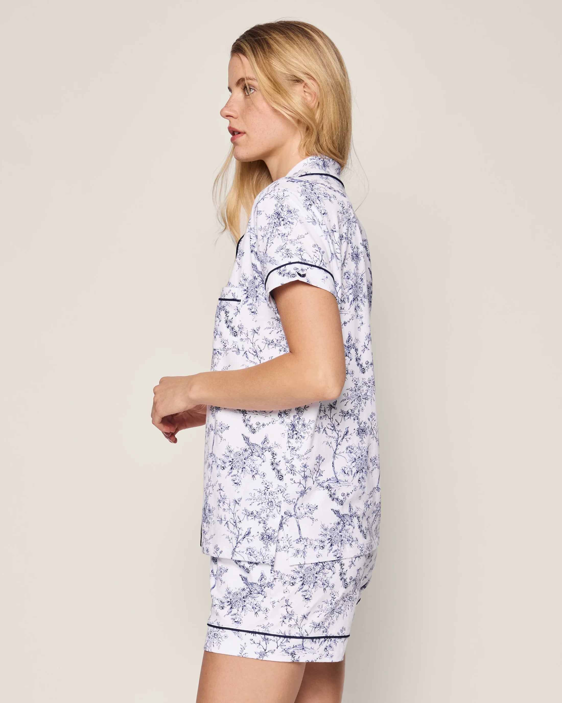 Blue Timeless Toile Pima cotton short pajama set