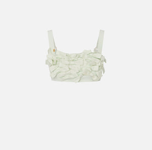 Mint micro bows crop top