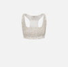 Ivory  crop top with embroidered crystals