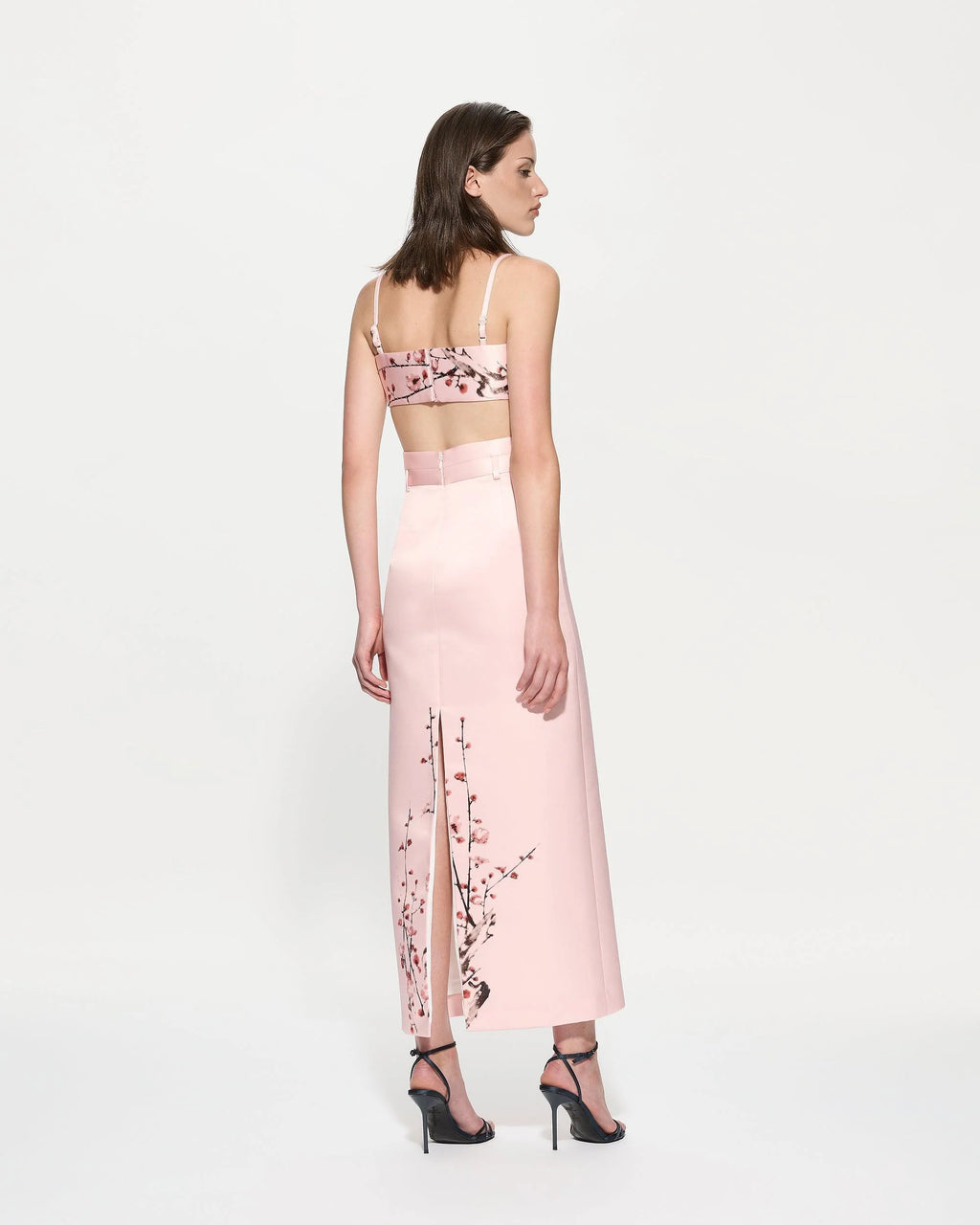 Pink cherry blossom crop top