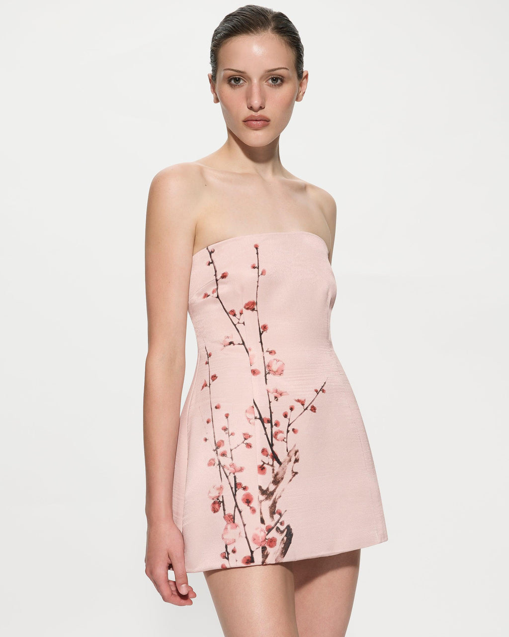 Pink cherry blossom mini dress