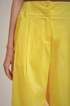 Yellow stretch cotton palazzo pants