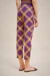 Purple stretch cotton print leggings