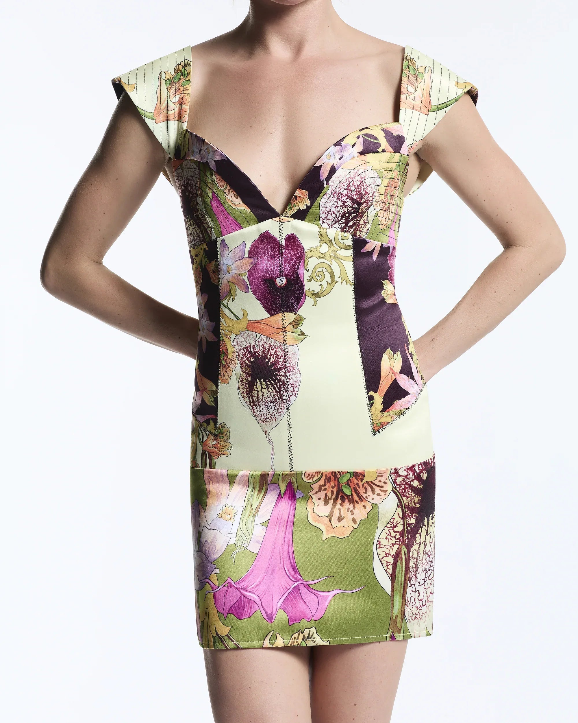 Citrine floral print Celine mini dress