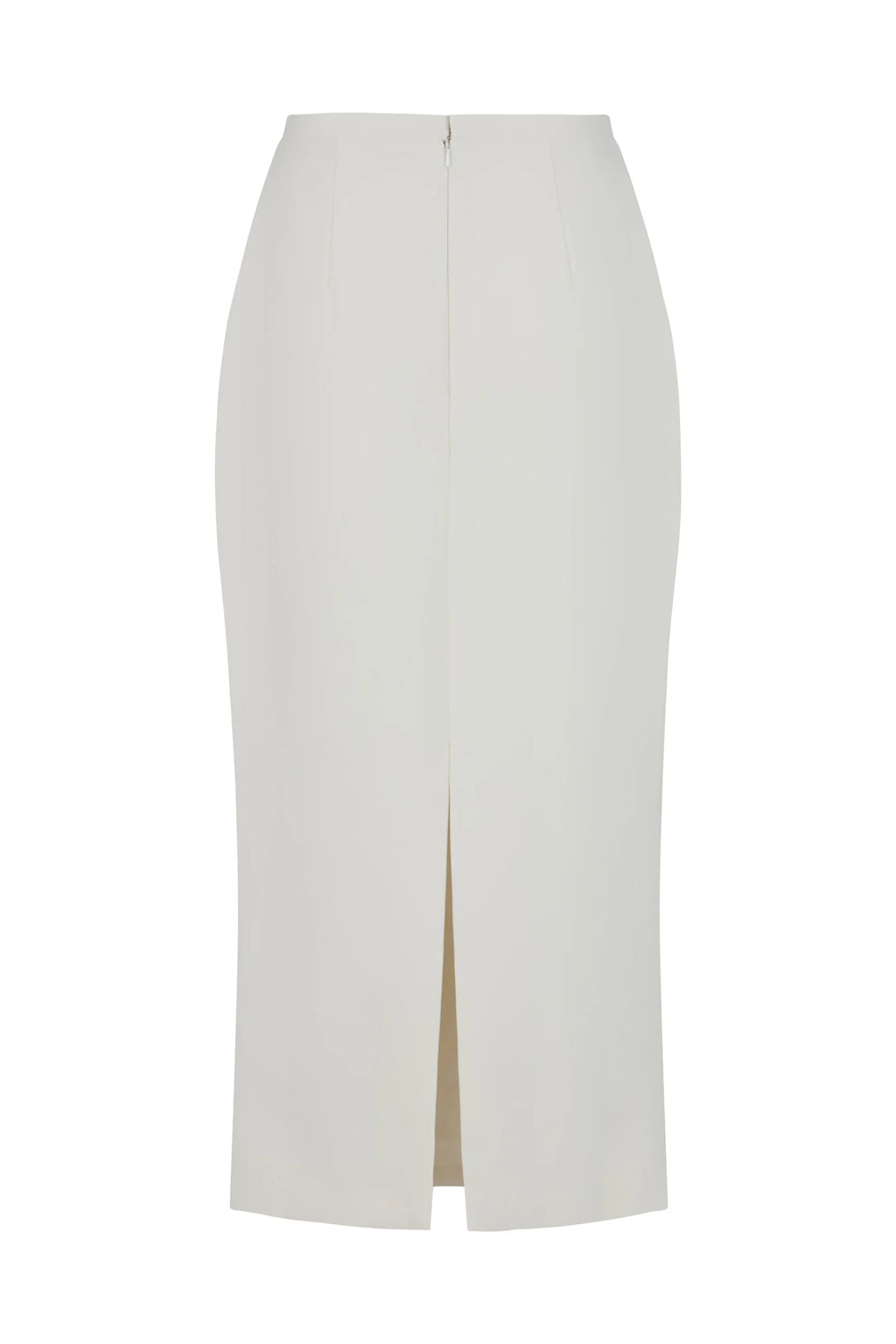 White pencil midi skirt