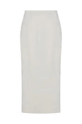 White pencil midi skirt