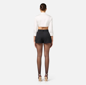 Black shorts with pocket lining