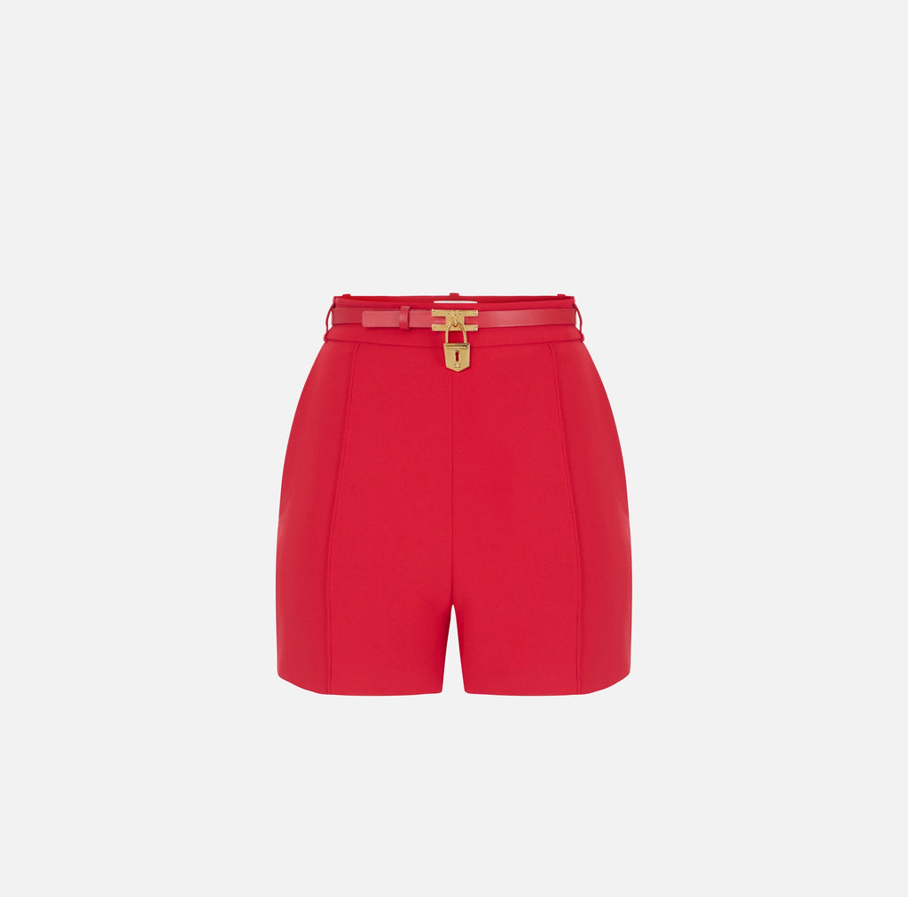 Red classic shorts with the belt