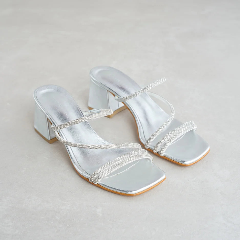 Silver Mule with Crystals