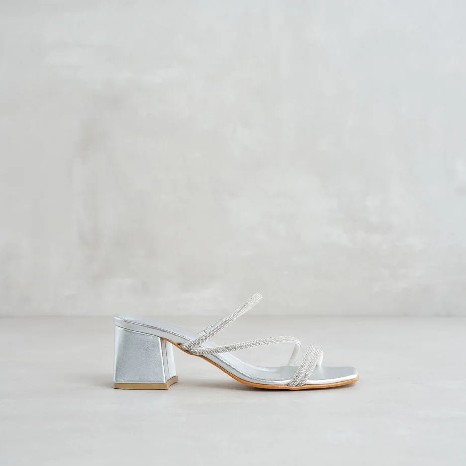 Silver Mule with Crystals
