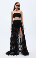 Black lace gipsy maxi skirt
