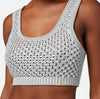 Silver cotton cropped top with rhinestones