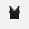 Black knit crop top