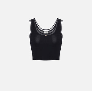 Black knit crop top