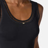 Black knit crop top