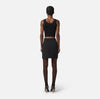 Black knit crop top