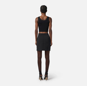 Black knit crop top
