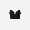 Black strapless crop top