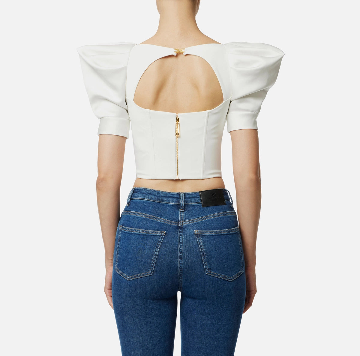 White top with exaggerated sleeves