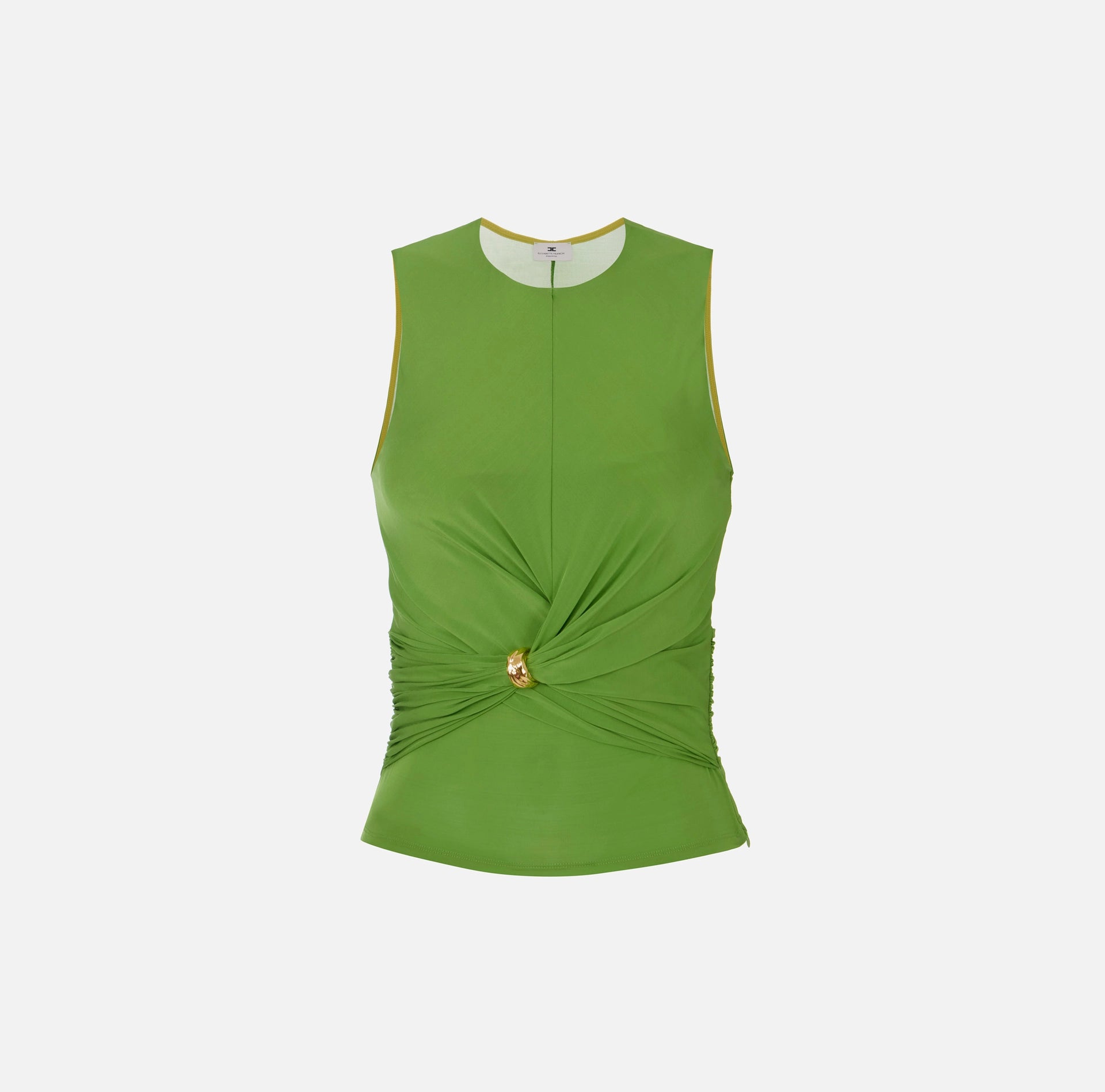 Green sleeveless jersey top