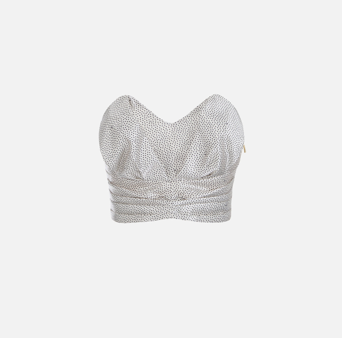 Ivory black micro polka dot bustier top