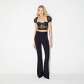 Black mesh bustier top
