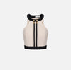 Ivory black cropped top
