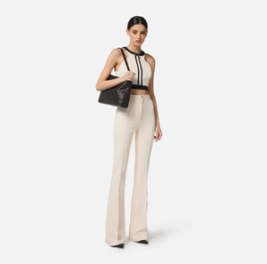 Ivory black cropped top