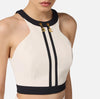 Ivory black cropped top