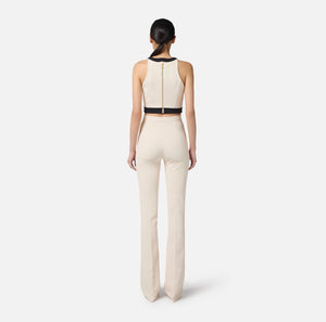 Ivory black cropped top