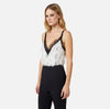 Black White Jumpsuit with embroidered top