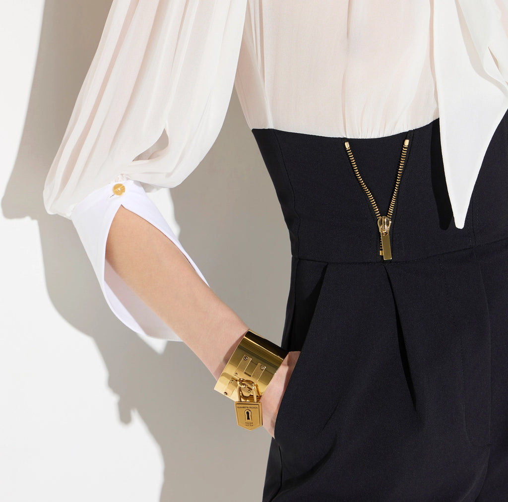 Black white romper with zips