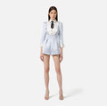 Baby blue duchess satin romper