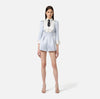 Baby blue duchess satin romper