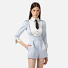 Baby blue duchess satin romper