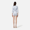 Baby blue duchess satin romper