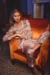 Rose Dalia silk satin long pajama set